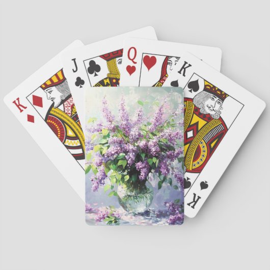 Lavendel Bloeiende Sering Boeket Pokerkaarten (Achterkant)