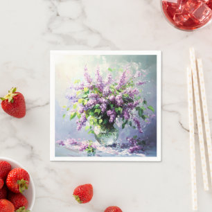 Lavendel Bloeiende Sering Boeket Servet
