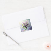 Lavendel Bloeiende Sering Boeket Vierkante Sticker (Envelop)
