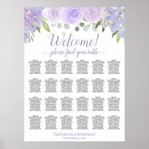 Lavendel Bloem 24 Tafel Trouw Stoelen Plattegrond Poster