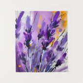 Lavendel Bloem Abstracte Kunst Bloemen Kleurrijk Wandkleed (Voorkant)