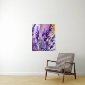 Lavendel Bloem Abstracte Kunst Bloemen Kleurrijk Wandkleed (In situ)