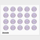 Lavendel Bloem Aquarel Ronde Sticker (Vel)
