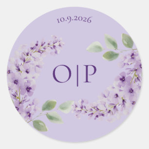 Lavendel Bloem Aquarel Ronde Sticker