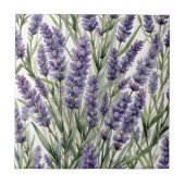 Lavendel Bloem Botanische Waterverf Art Tegeltje (Voorkant)