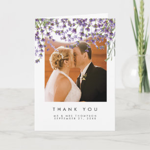 lavendel bloem bruiloft bedank foto kaart