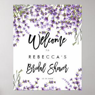 Lavendel bloem bruiloft feest welkom bord poster