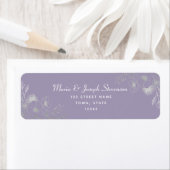 Lavendel Bloem Bruiloft Retouradres Etiket (Insitu)