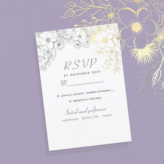 Lavendel Bloem Bruiloft RSVP Kaartje