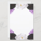 Lavendel Bloem Bruiloftsmenu Kaart (Achterkant)