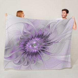 Lavendel Bloem Droom Modern Abstracte Fractale Kun Fleece Deken