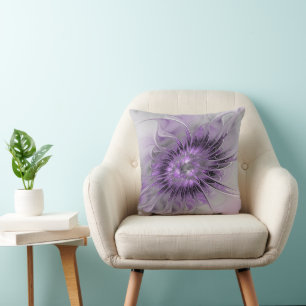 Lavendel Bloem Droom Modern Abstracte Fractale Kun Kussen