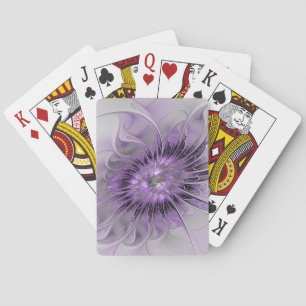 Lavendel Bloem Droom Modern Abstracte Fractale Kun Pokerkaarten