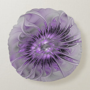 Lavendel Bloem Droom Modern Abstracte Fractale Kun Rond Kussen
