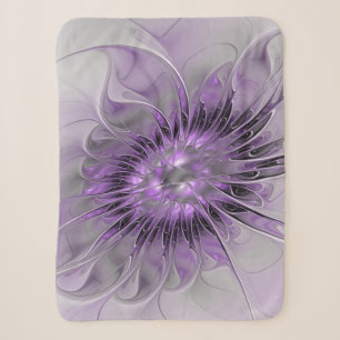 Lavendel Bloem Droom Modern Abstracte Fractale Kun Sherpa Deken