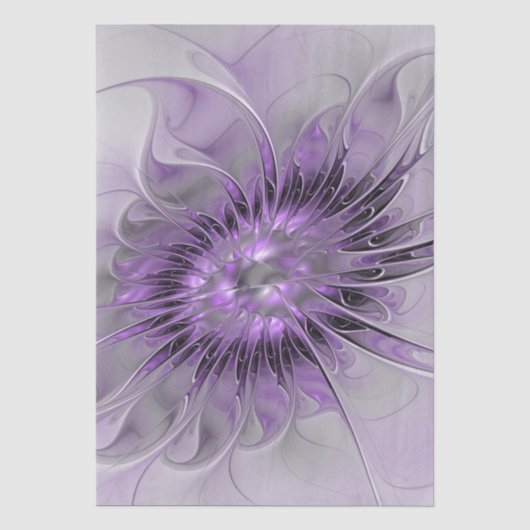 Lavendel Bloem Droom Moderne Abstracte Fractale Ku Tissuepapier (Voorkant)