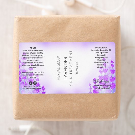 Lavendel bloem druppelaar flesjes labels (Insitu)