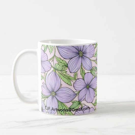 Lavendel Bloem Floral Koffiemok (Links)