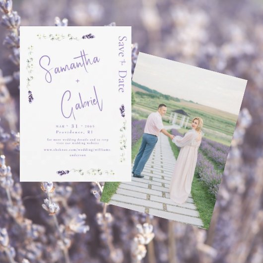 Lavendel Bloem Foto Bewaar de Datum Save The Date
