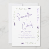Lavendel Bloem Foto Bewaar de Datum Save The Date (Voorkant)