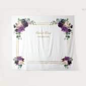 Lavendel Bloem Goud Frame Photo Booth Achtergrond Wandkleed (Voorkant (horizontaal))