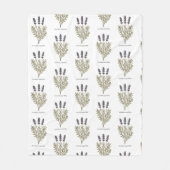  Lavendel Bloem Illustratie Fleece Deken (Voorkant)