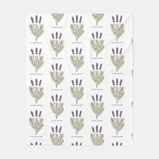  Lavendel Bloem Illustratie Fleece Deken (Voorkant)