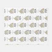  Lavendel Bloem Illustratie Fleece Deken (Voorkant (Horizontaal))