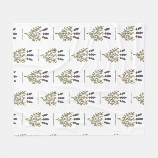  Lavendel Bloem Illustratie Fleece Deken (Voorkant (Horizontaal))