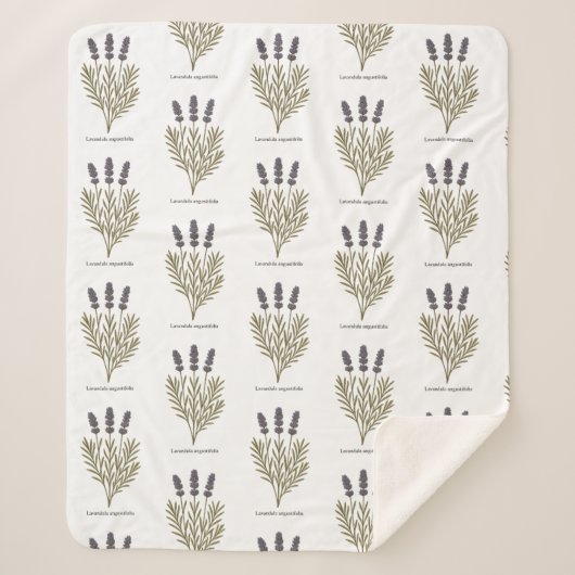  Lavendel Bloem Illustratie Sherpa Deken (Voorkant)