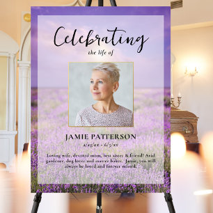 Lavendel Bloem Levensviering Foto Begrafenis Poster
