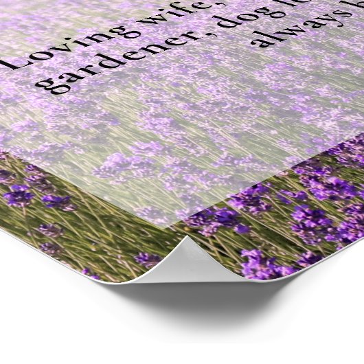 Lavendel Bloem Levensviering Foto Funeral Poster (Hoek)