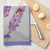 Lavendel Bloem Paarse Aquarel en bijen Theedoek (Quarter Fold)