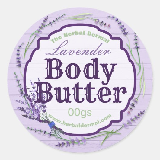 Lavendel bloem Paarse body boter labels (Voorkant)