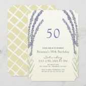 Lavendel Bloem Sporen Geel 50ste Verjaardag Kaart (Voorkant / Achterkant)