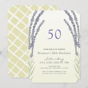 Lavendel Bloem Sporen Geel 50ste Verjaardag Kaart