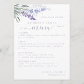 Lavendel Bloem Tafel Nummer Trouwmenu Menu (Voorkant)
