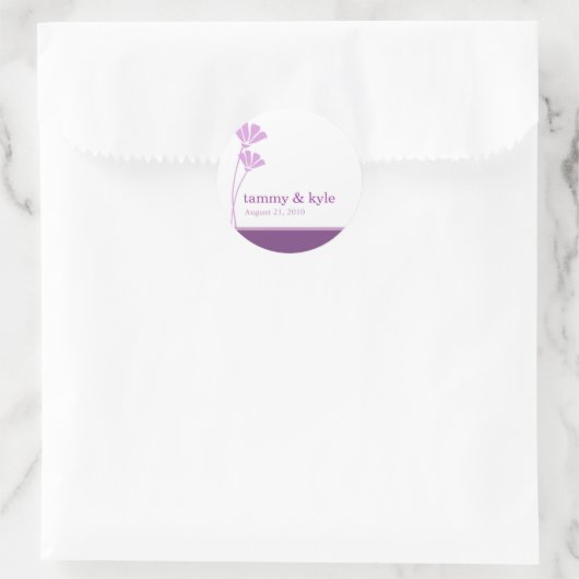 Lavendel Bloem Trouwstickers Ronde Sticker (Tas)