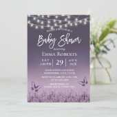 Lavendel Bloem Vlinder Paars Ombre Baby Shower Kaart (Staand voorkant)