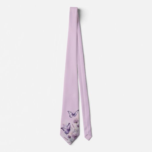 Lavendel Bloem & Vlinder Stropdas (Voorkant)