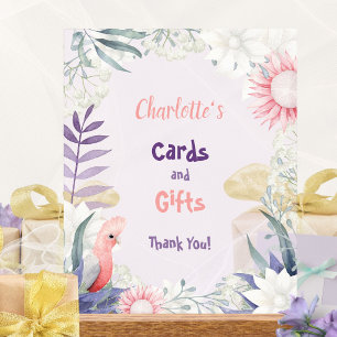Lavendel Bloem Vogel Baby Shower Kaarten en Cadeau Acryl Bord