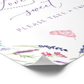 Lavendel Bloemale Bruiloftsdouche 'Liefde is Zoet' Poster (Hoek)