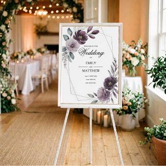 Lavendel Bloemalen Omlijst Huwelijksposter Bord Poster