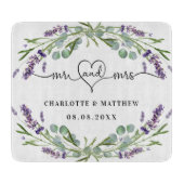 Lavendel bloemblaadjes eucalyptus groen meneer het snijplank (Voorkant)