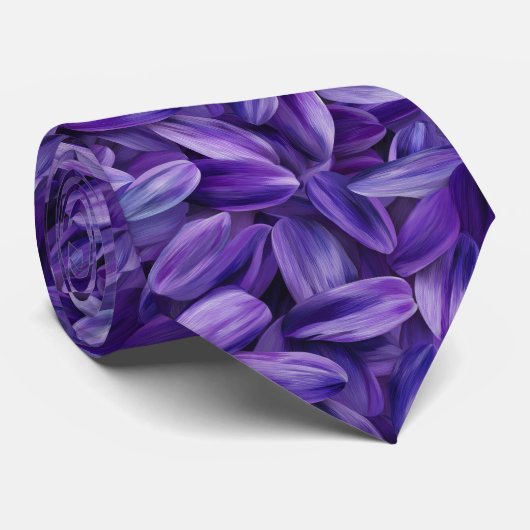 Lavendel Bloemblaadjes Patroon Stropdas (Opgerold)