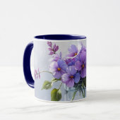 Lavendel Bloemboeket Bloem Koffie Mok (Voorkant links)