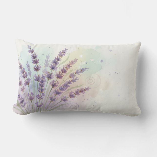 Lavendel Bloemboeket Kussen (Voorkant)