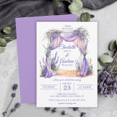 Lavendel Bloemboog Trouwdag Kaart