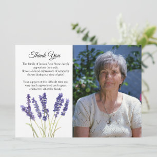 Lavendel Bloemelijke Begrafenis Dood Dank je  Kaart