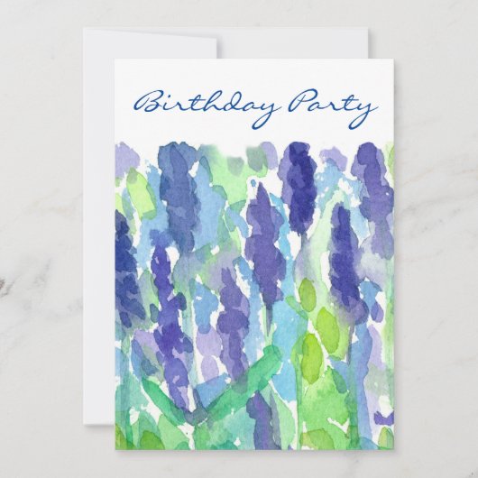 Lavendel Bloemen 50ste verjaardag Uitnodiging (Voorkant)